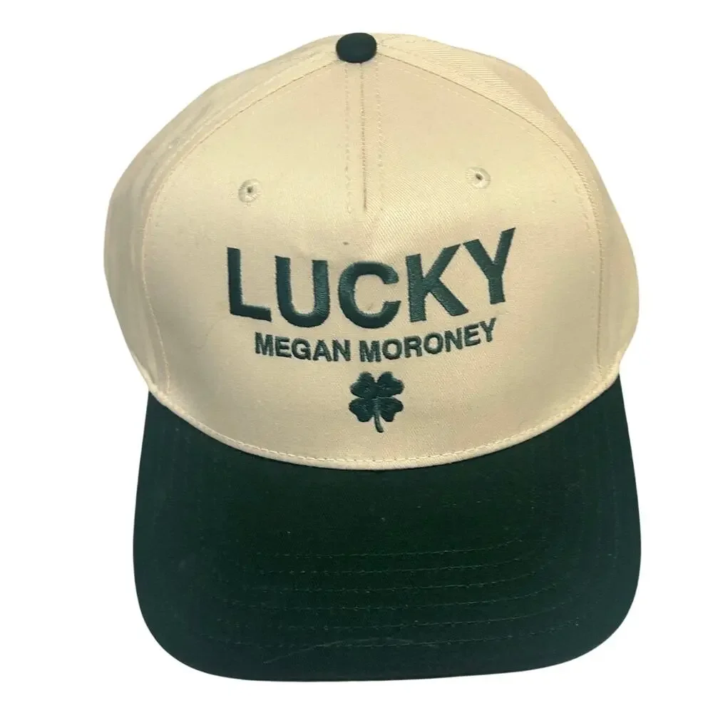 NWOT OTTO Cream and Dark Green Megan Moroney Luckey Green Hat